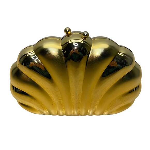 Carla Marchi Women’s Gold Metal Shell & Black Lining Convertible Crossbody Bag - Picture 1 of 12